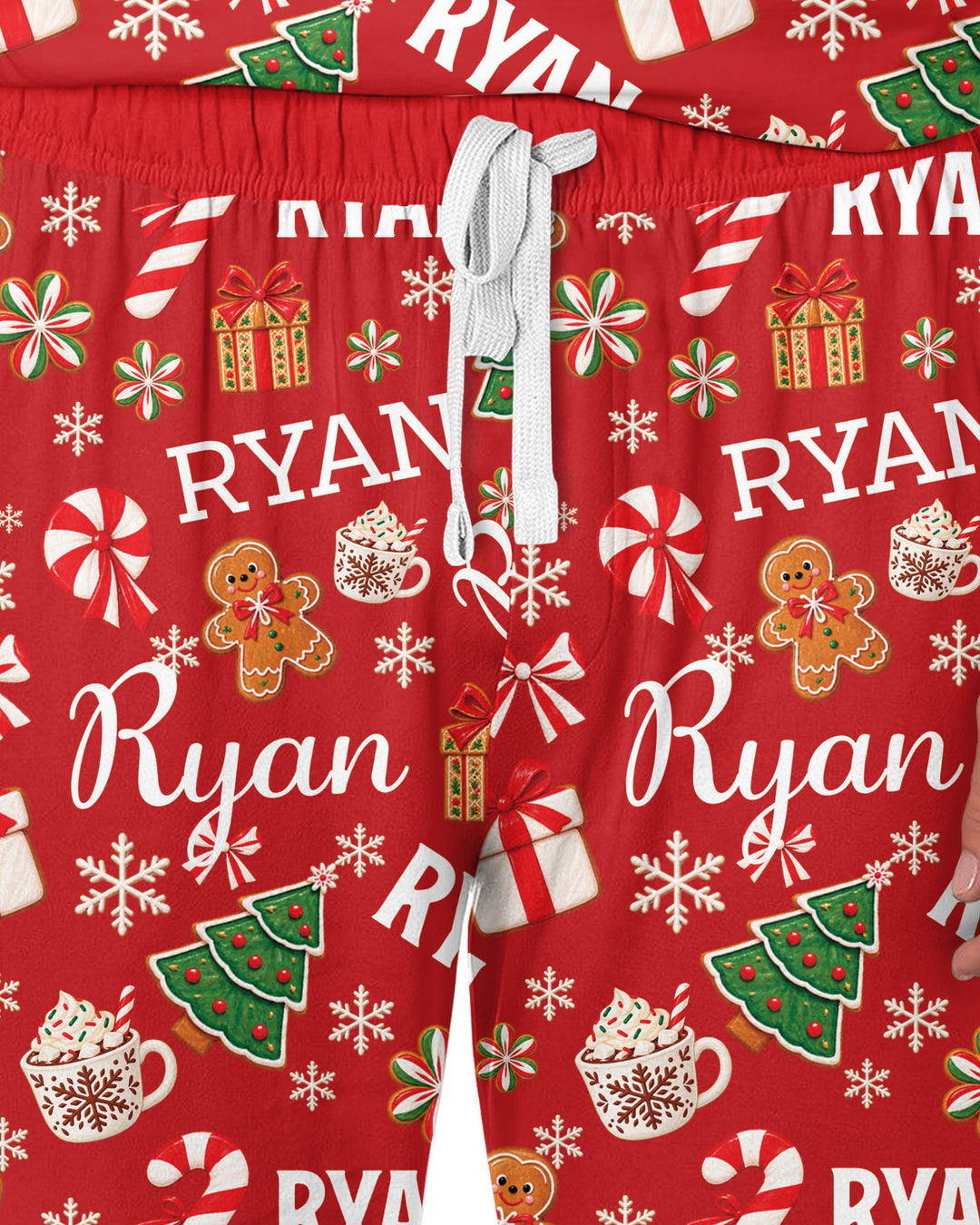 Merry Christmas Custom Name Bamboo Men's Pajama Set