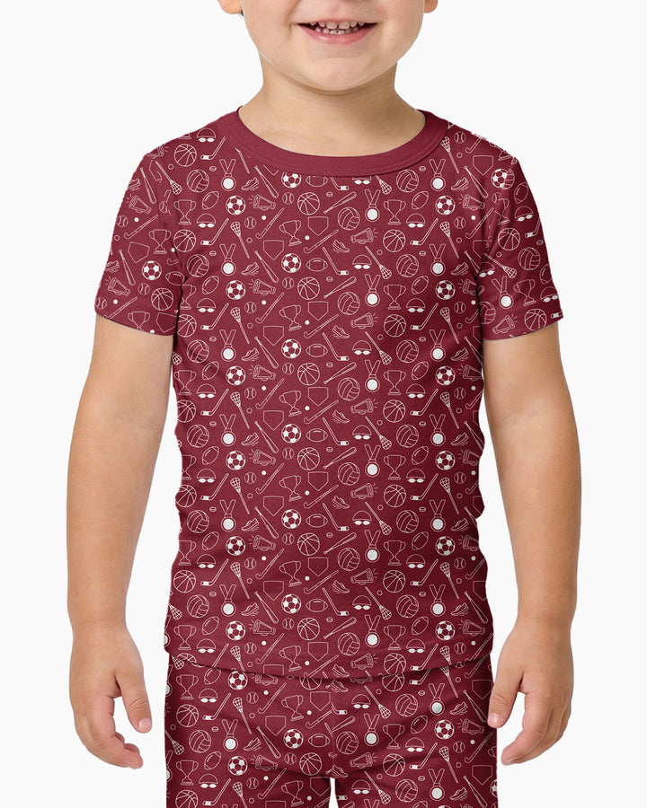 Doodle Sports Bamboo Two Piece Short Sleeve Pajama Set