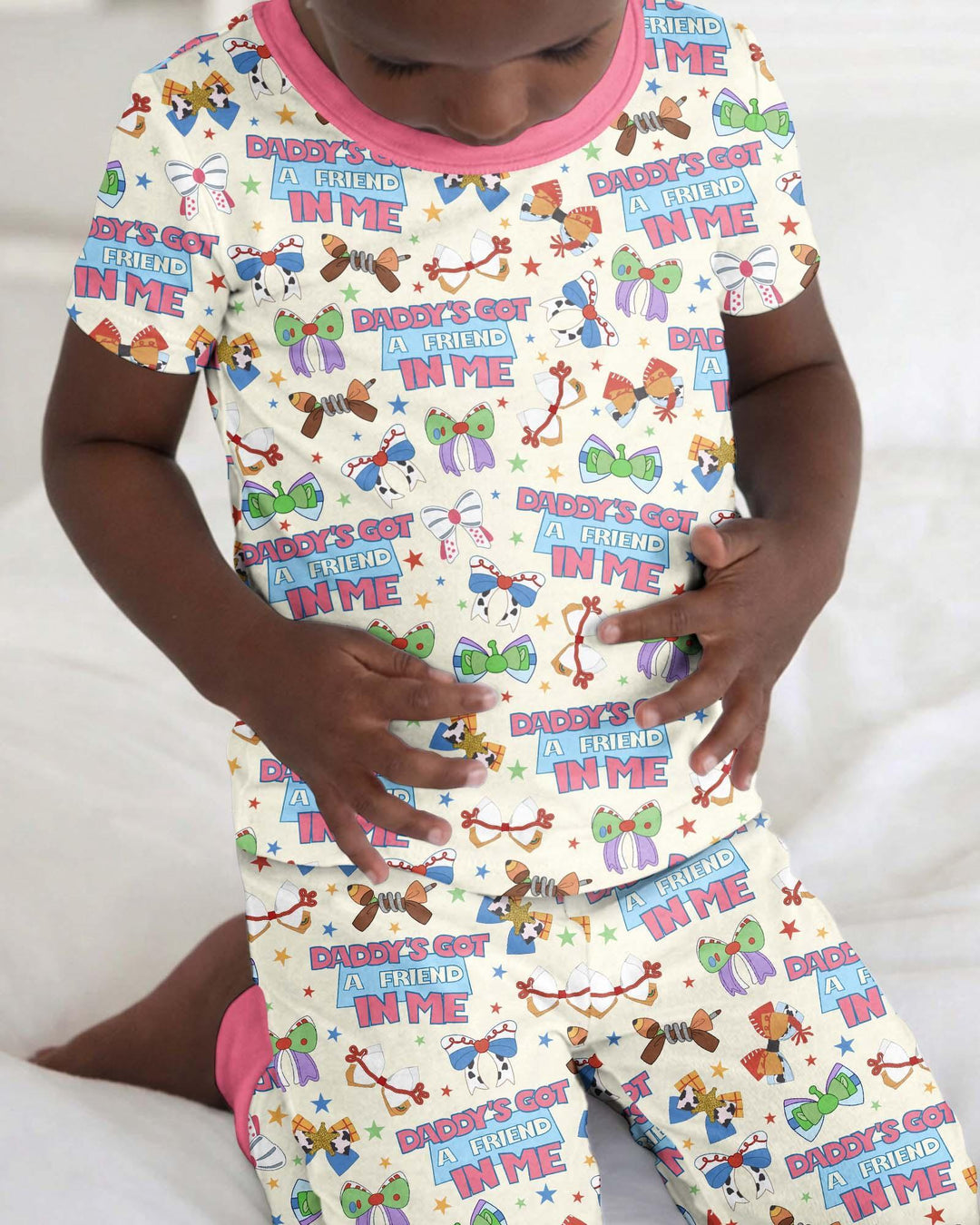 Daddy's Got A Friend In Me Bamboo Two Piece Short Sleeve Pajama Set