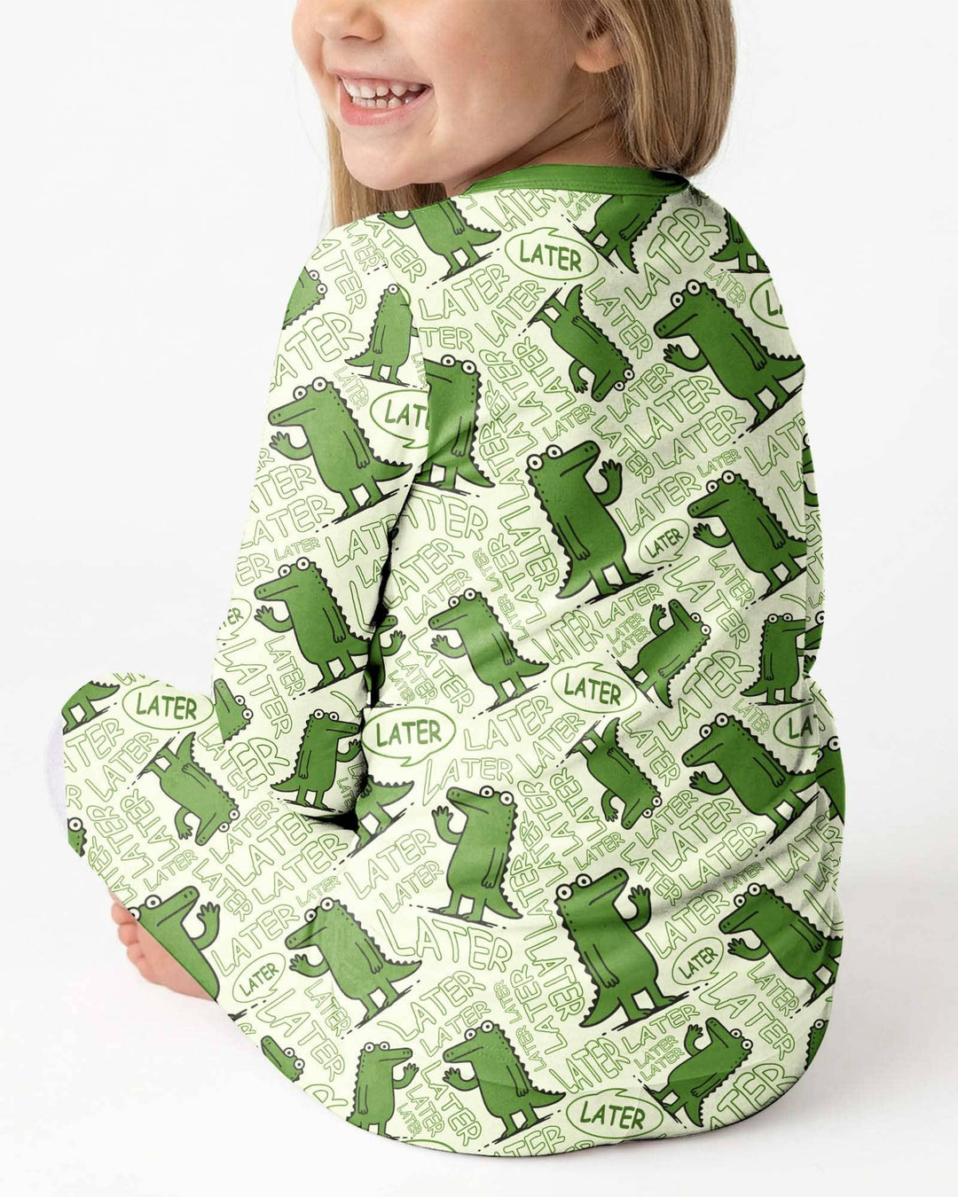 See you later, alligator! Bamboo Two Piece Long Sleeve Pajama Set