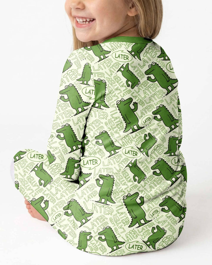 See you later, alligator! Bamboo Two Piece Long Sleeve Pajama Set