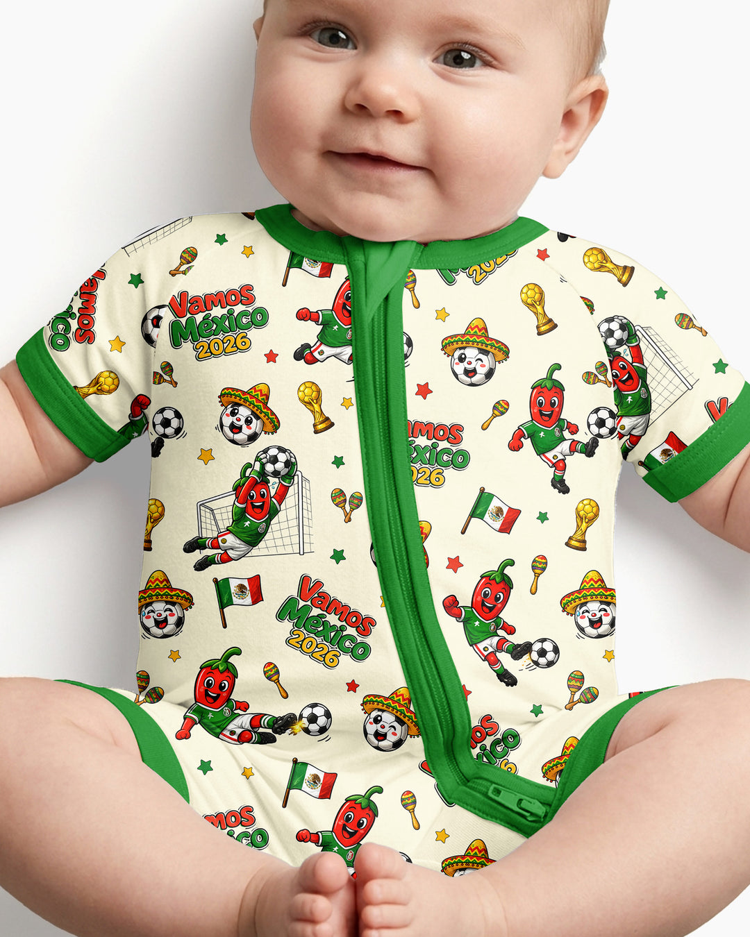 Cartoon World Soccer Vamos Mexico Family Matching Bamboo Shorty Zippy