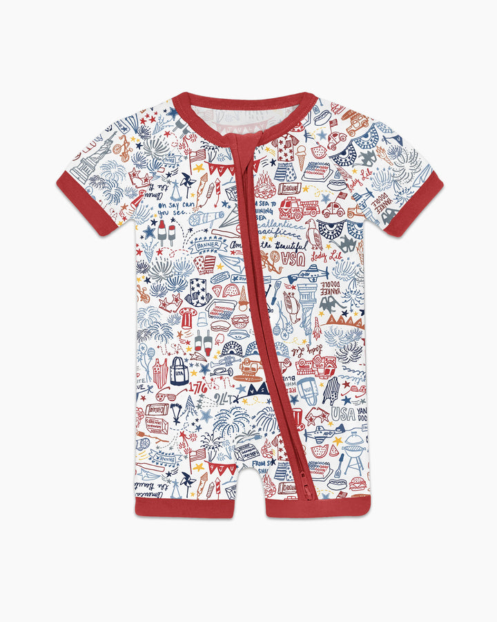 Liberty Doodle 250th Family Matching Bamboo Shorty Zippy