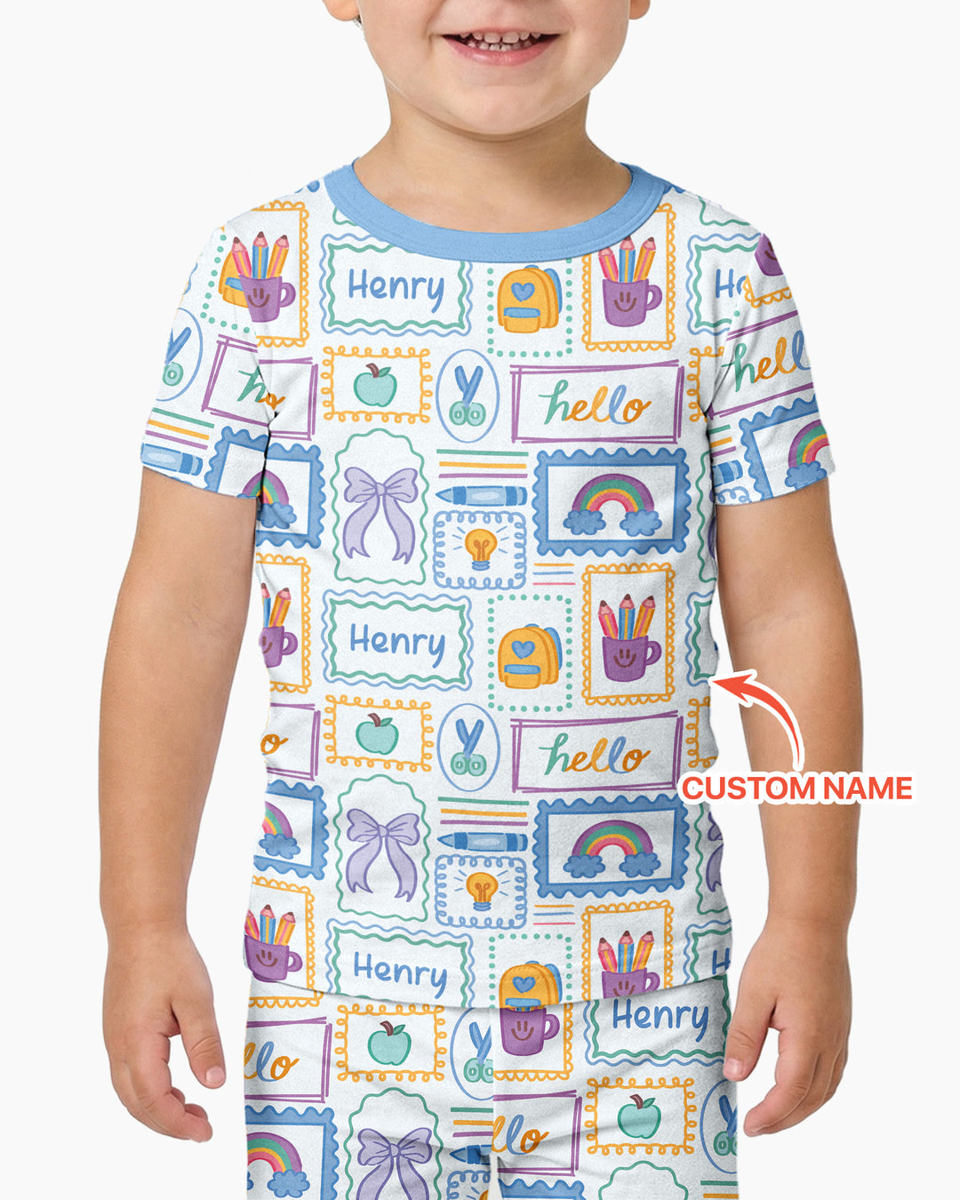 CUSTOM Template Bamboo Two Piece Short Sleeve Pyjamas Set