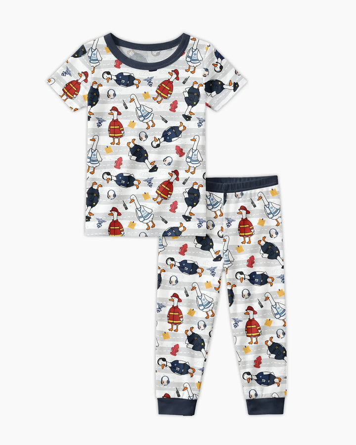 Rescue Goose Squad Bamboo Two Piece Short Sleeve Pajama Set