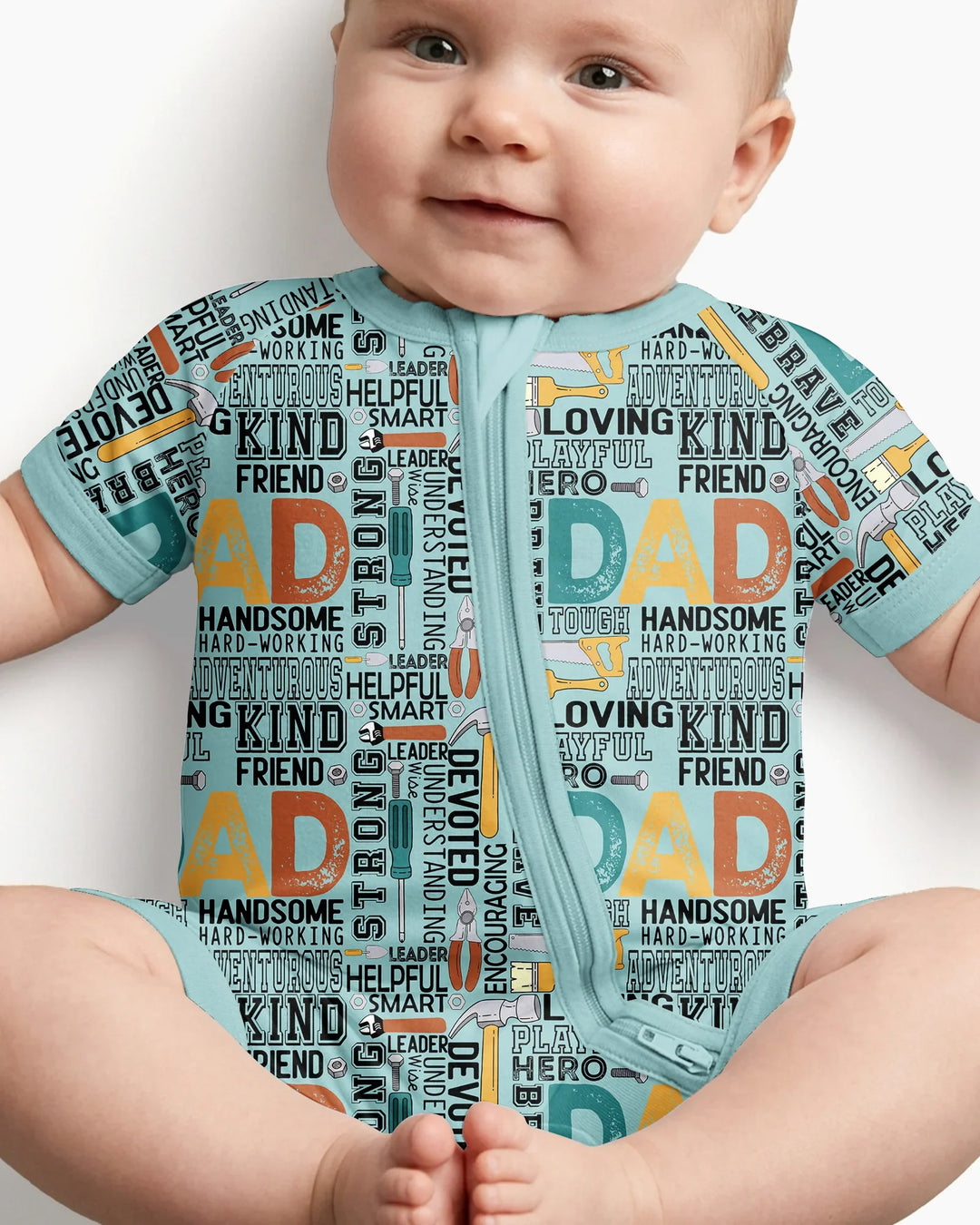 Dad Word Collage Bamboo Shorty Zippy
