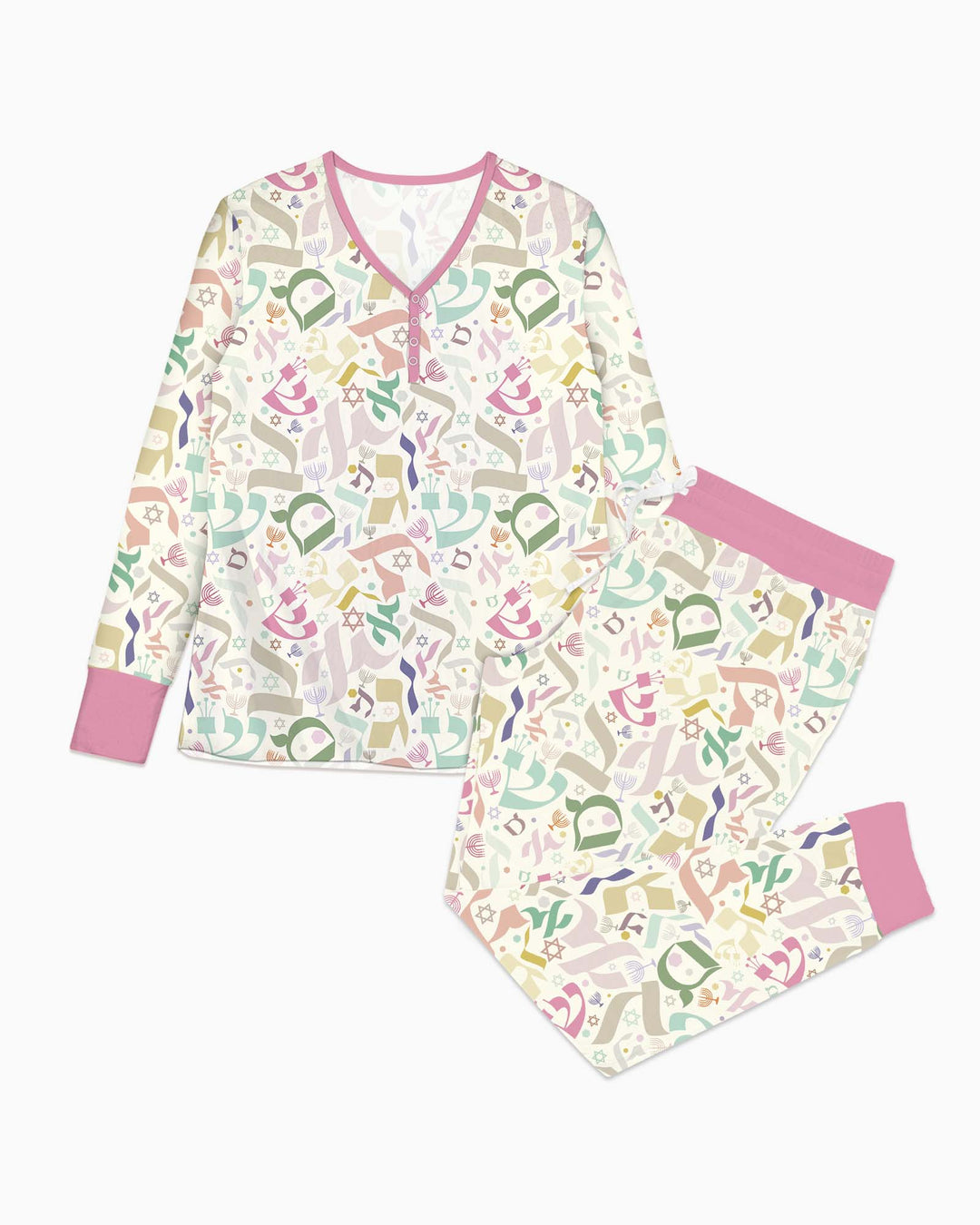 Hebrew Harmony Family Matching Bamboo Women Pajama Set