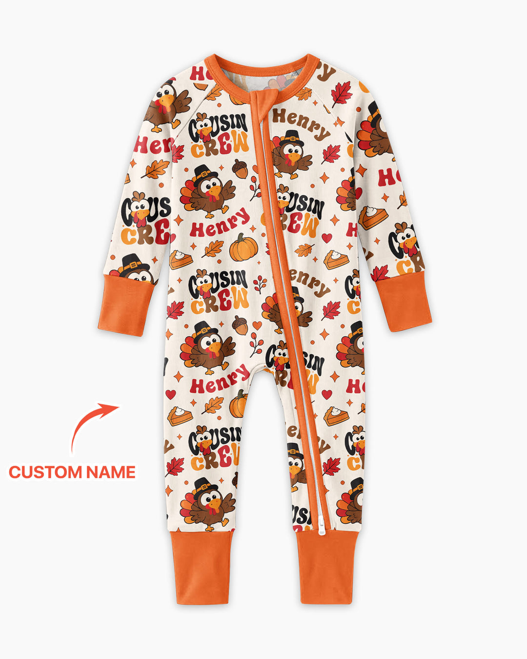 Personalized Cousin Crew Thanksgiving Bamboo Convertible Zippy