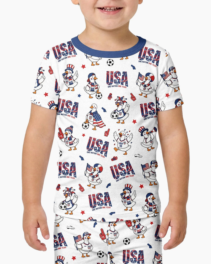 One Nation One Team Bamboo Two Piece Short Sleeve Pajama Set