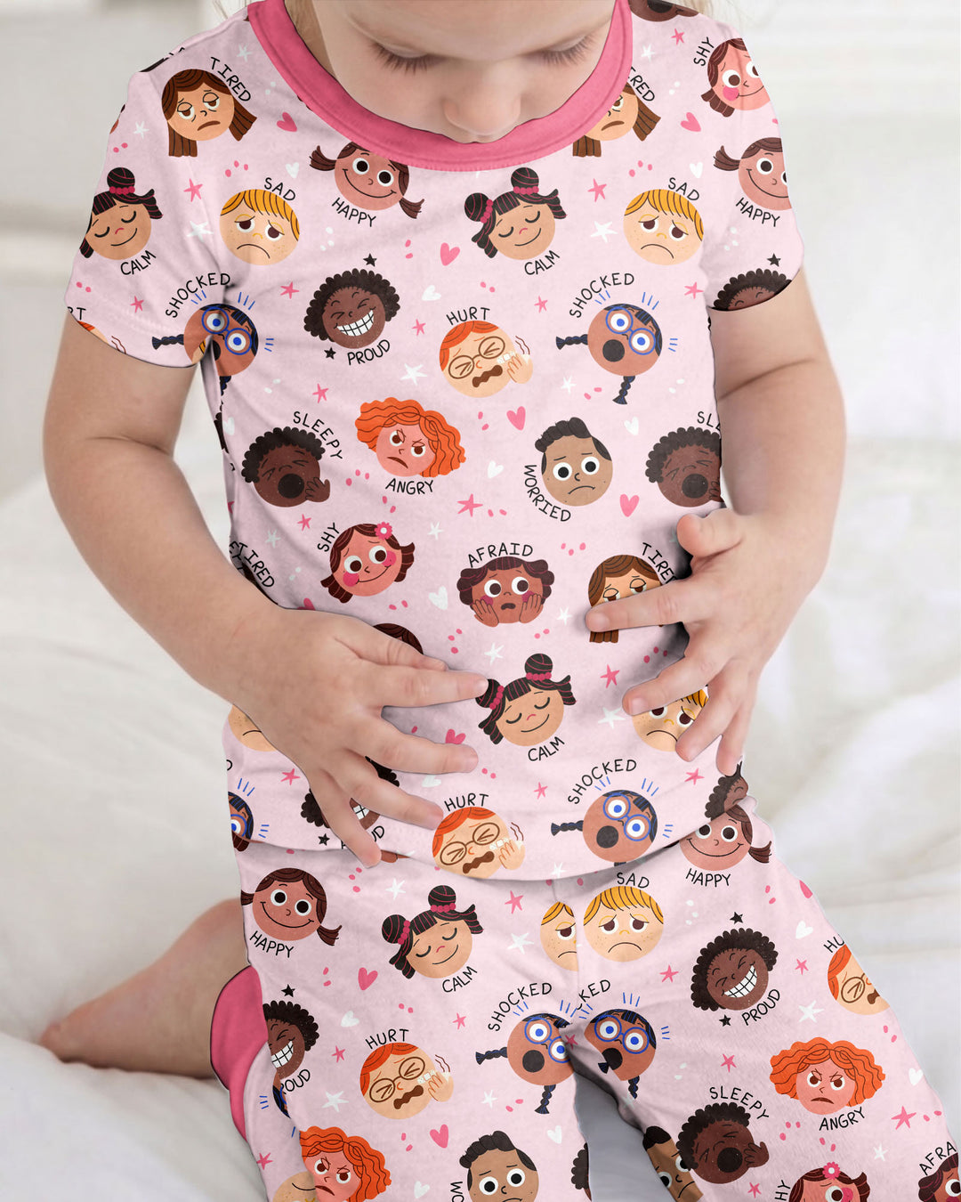 Feelings Vocabulary Bamboo Two Piece Long Sleeve Pajama Set