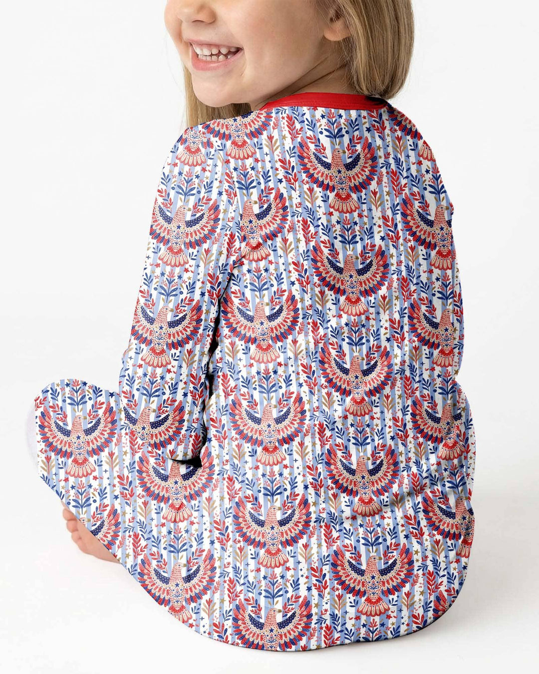 Patriotic Eagle Bamboo Two Piece Long Sleeve Pajama Set