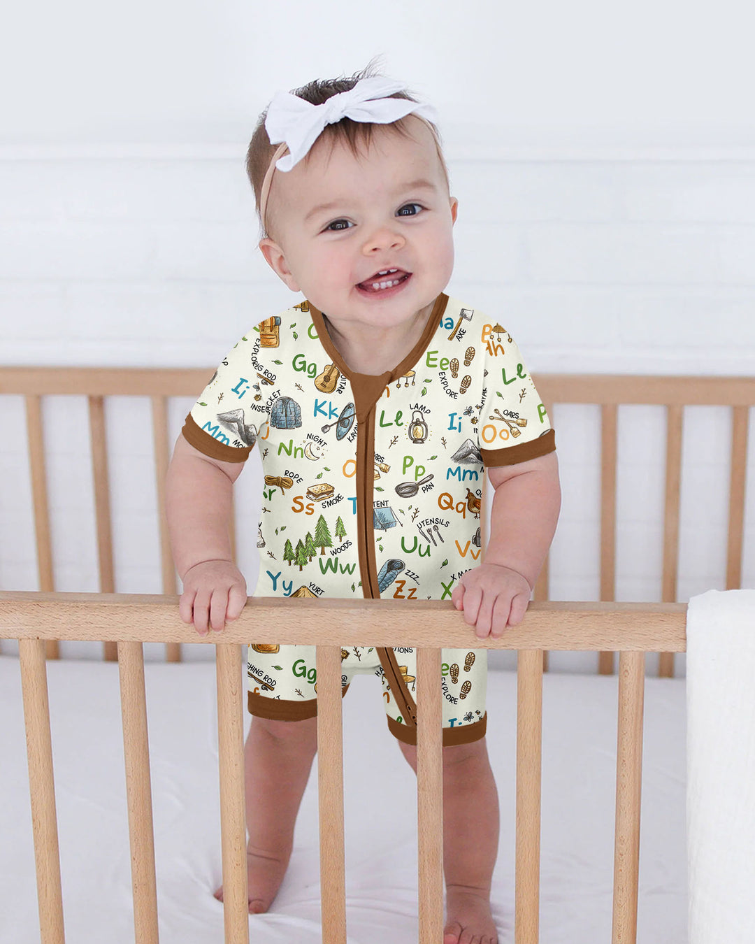 Adventure Alphabet ABCs Summer Camp Bamboo Shorty Zippy