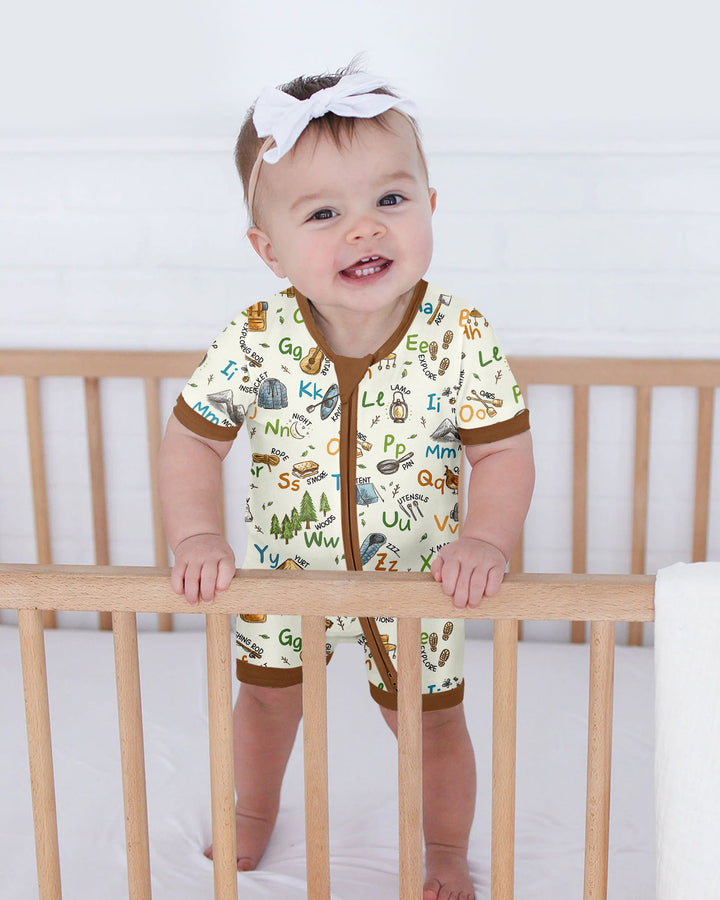 Adventure Alphabet ABCs Summer Camp Bamboo Shorty Zippy