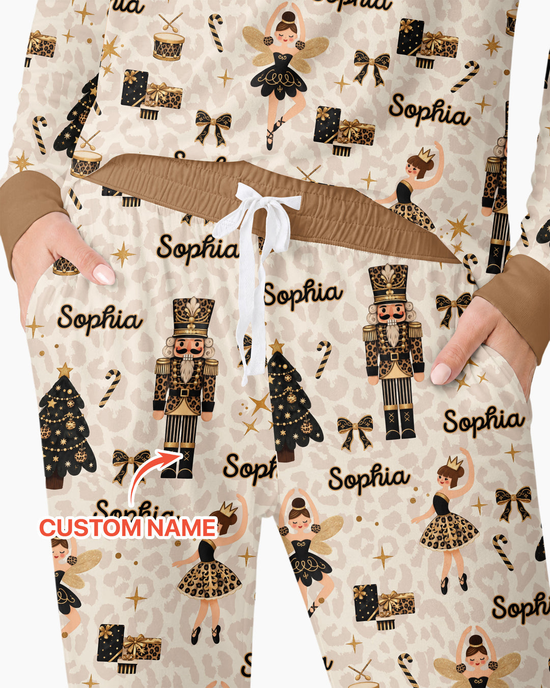 Custom Name Leopard Nutcracker Era Bamboo Women Pajama Set