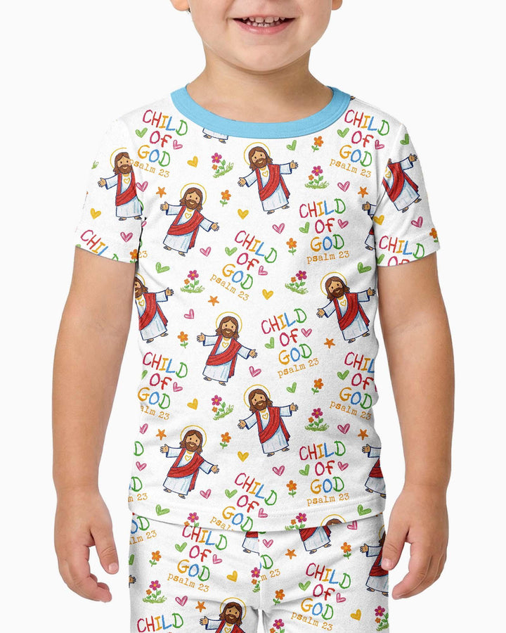 Jesus Loves Me Bamboo Two Piece Short Sleeve Pajama Set