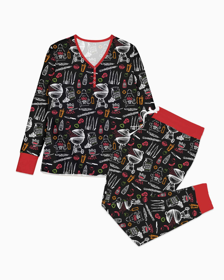 Backyard BBQ Party Family Matching Bamboo Women Pajama Set