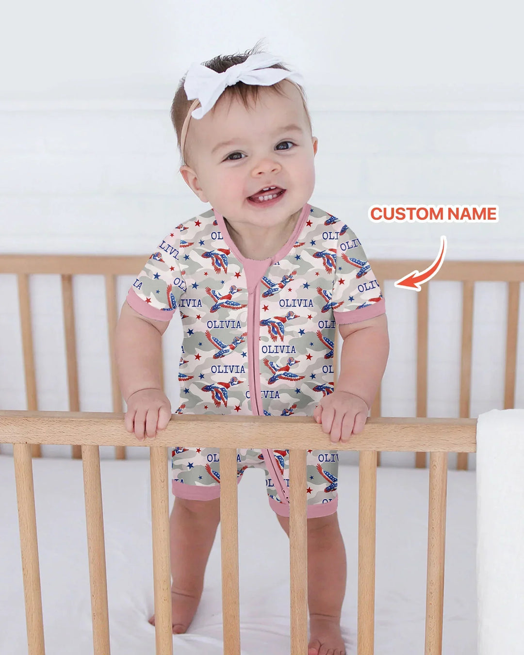 Custom Name America Mallard Duck Family Matching Bamboo Shorty Zippy