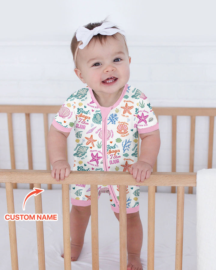 Coastal God Says I Am Custom Name Bamboo Shorty Zippy