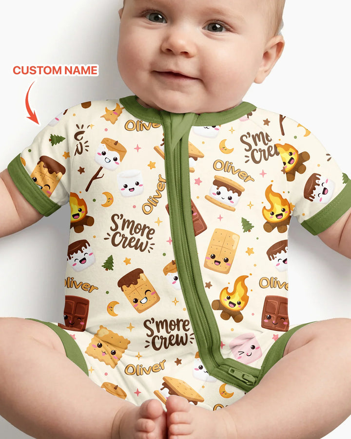 Custom Name Kawaii S'more Crew Family Matching Bamboo Shorty Zippy