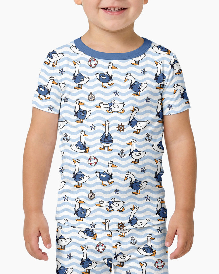 Silly Goose Sailor Bamboo Two Piece Short Sleeve Pajama Set