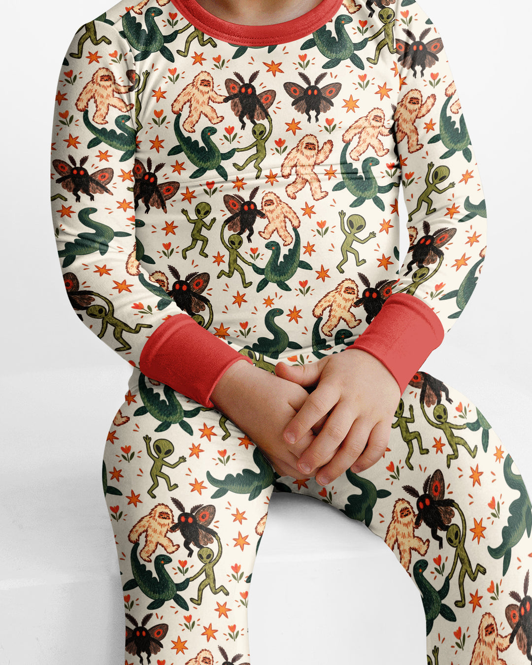 Dancing Cryptids Bamboo Two Piece Long Sleeve Pajama Set