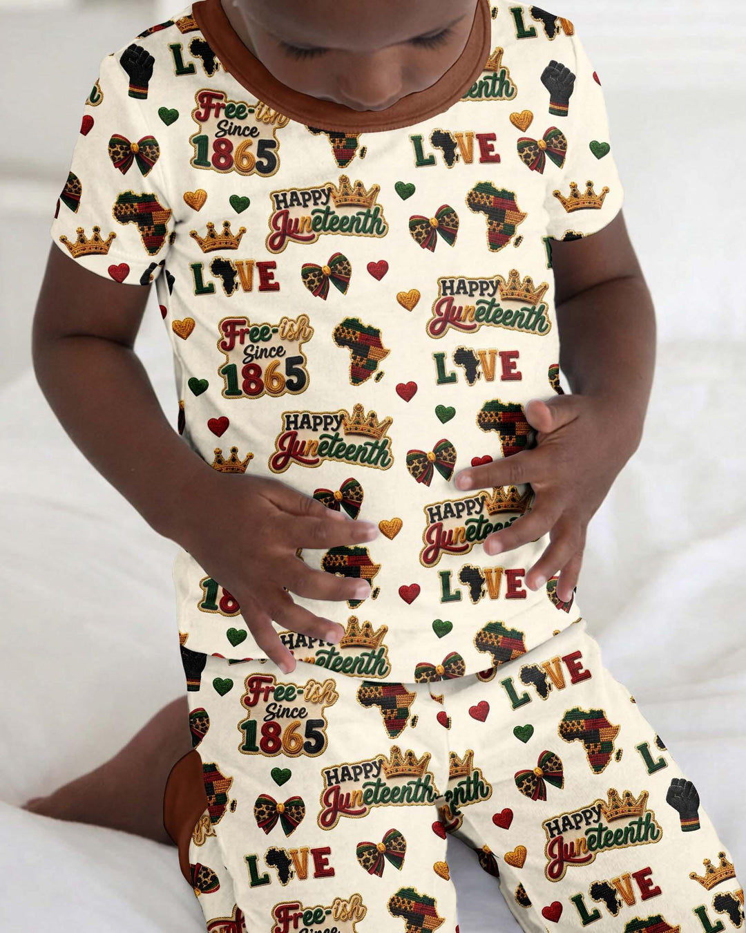 Juneteenth Free-ish Since 1865 Bamboo Two Piece Short Sleeve Pajama Set