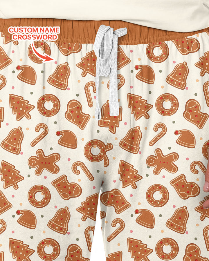 Custom Crossword Cookie Crew Bamboo Men's Pajama Set