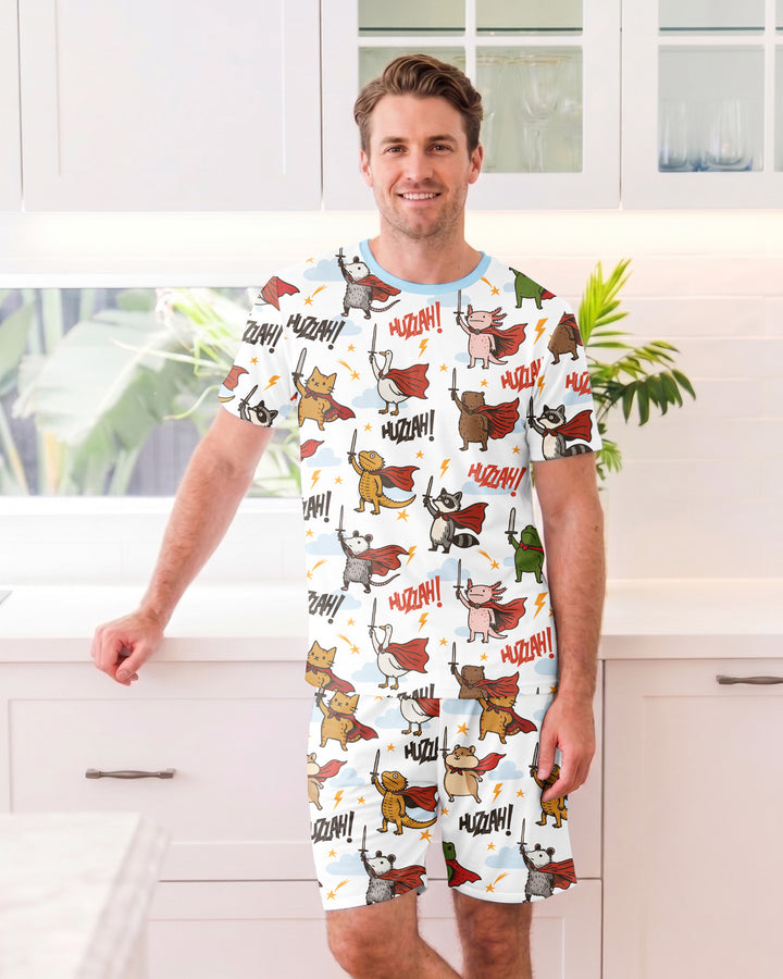 Huzzah! Huzzah! Bamboo Men Short Sleeve Short Pajama Set