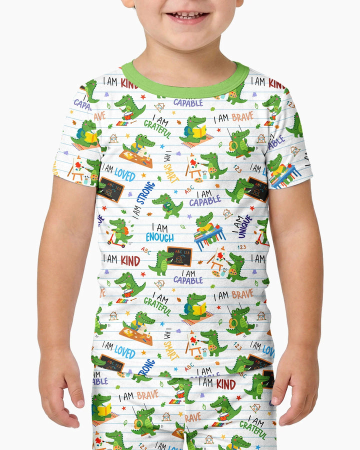 Brave Gator Days Bamboo Two Piece Short Sleeve Pajama Set