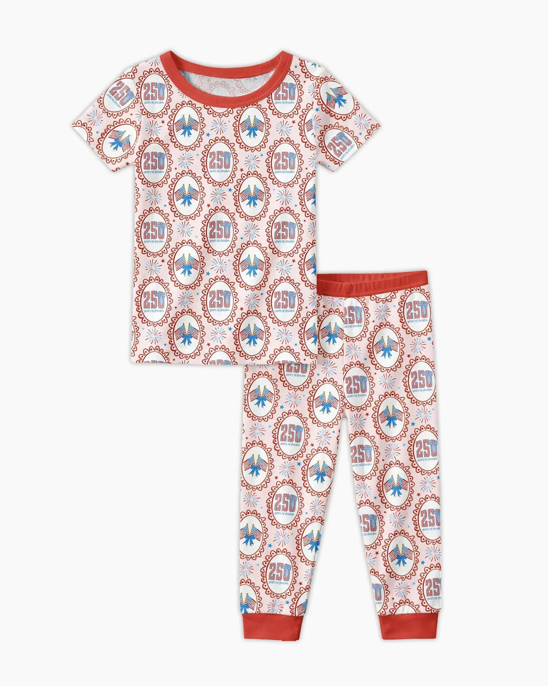 Patriotic Coquette Bamboo Two Piece Short Sleeve Pajama Set