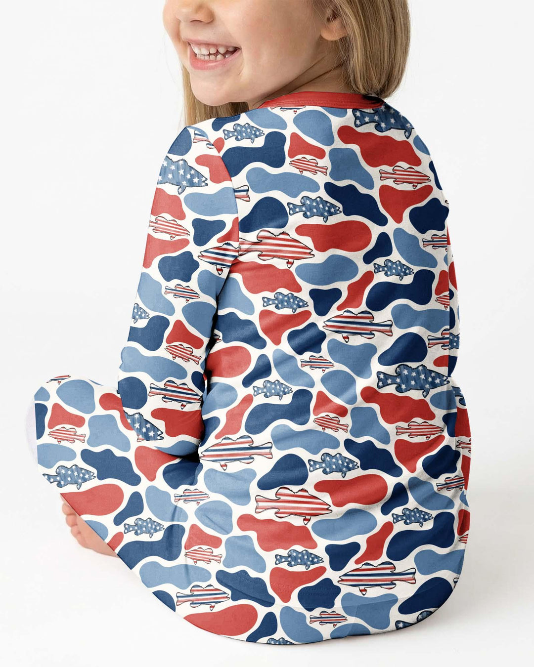 Reel America Daddy & Me Matching Bamboo Two Piece Long Sleeve Pajama Set