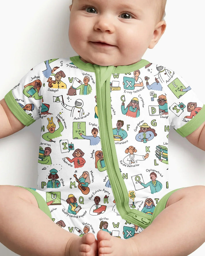Jobs Alphabet Bamboo Shorty Zippy