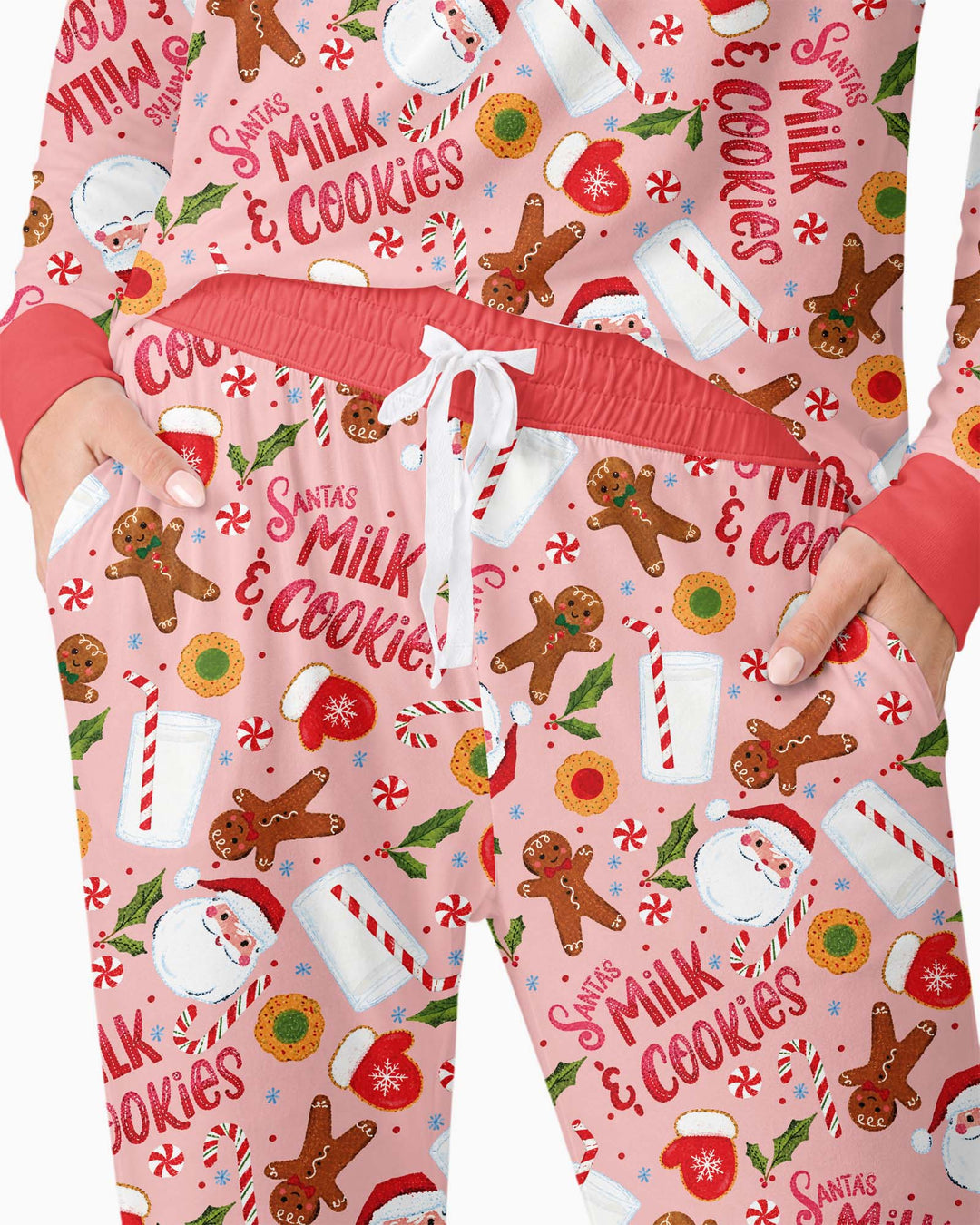 Santas, Milk and Cookies Bamboo Women Pajama Set