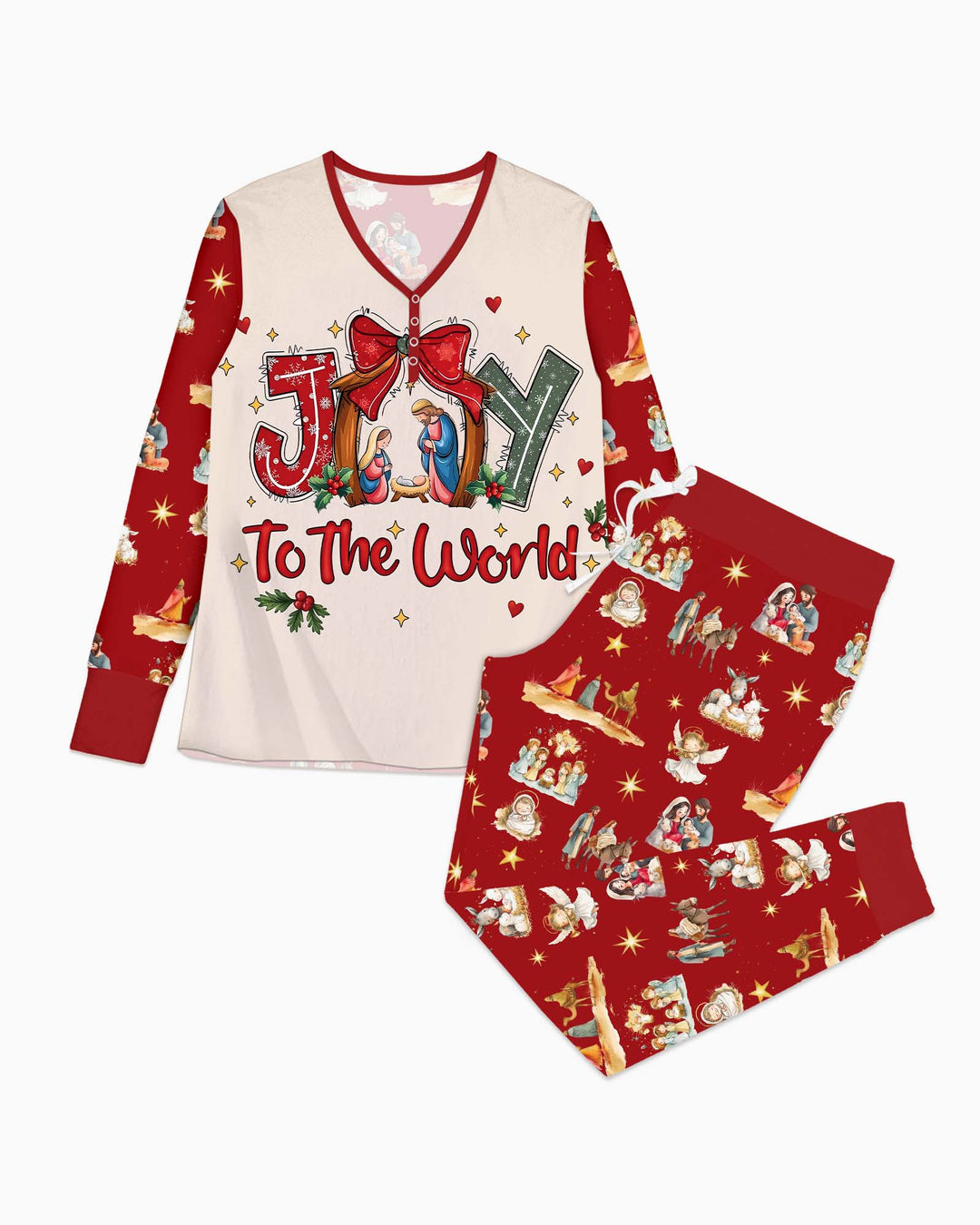 Nativity Joy To The World Bamboo Women Pajama Set