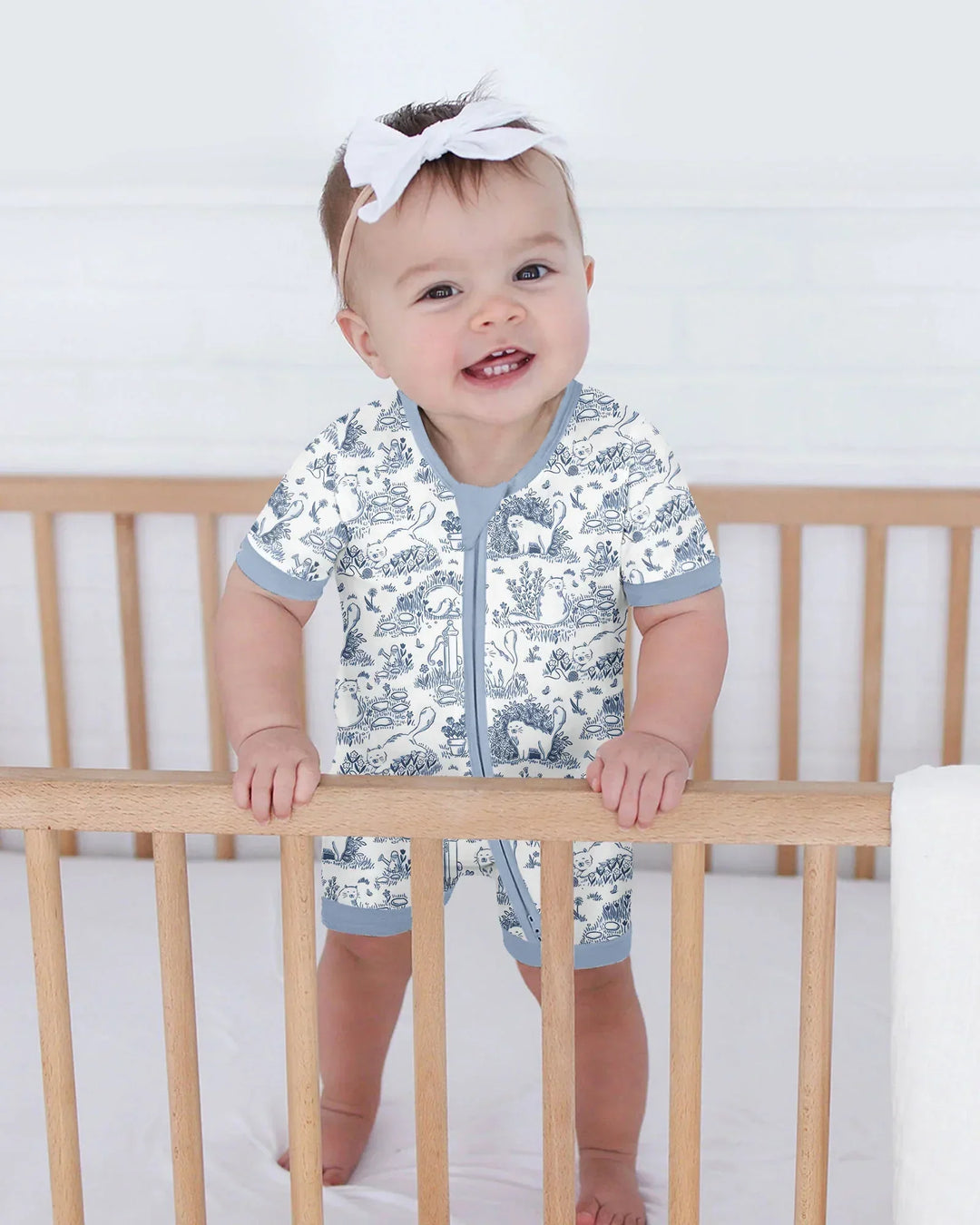 Toile Cats Bamboo Shorty Zippy