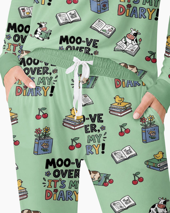 Moove Over Its My Diary Bamboo Women Pajama Set