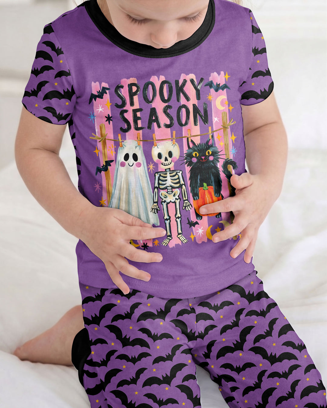 Bats & Boos Family Matching Bamboo Two Piece Short Sleeve Pajama Set