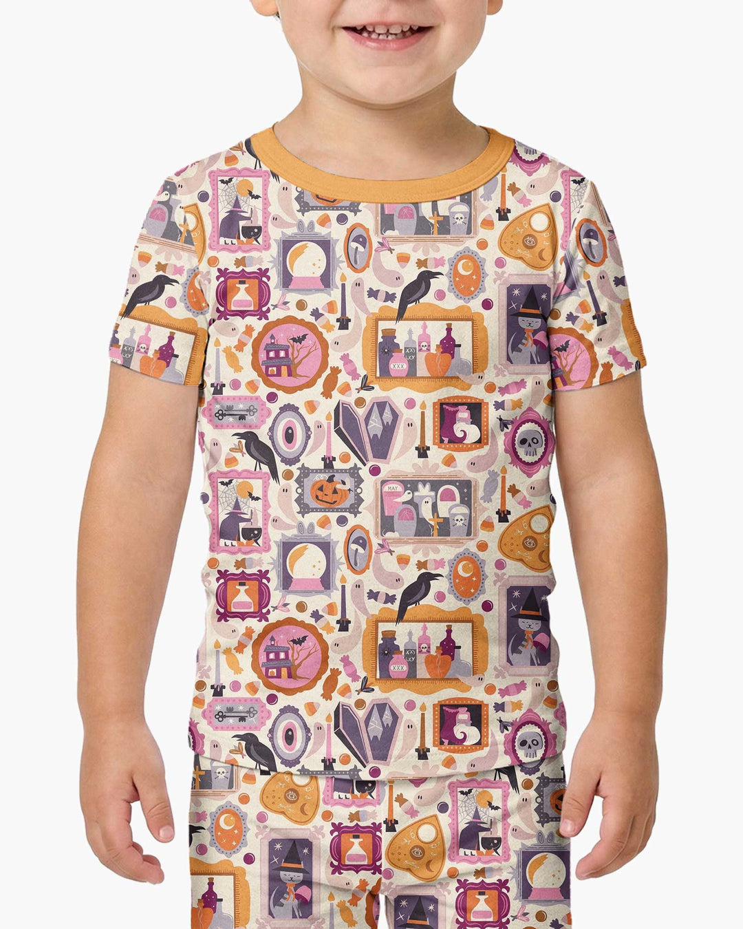 Spooky Portraits Bamboo Two Piece Short Sleeve Pajama Set