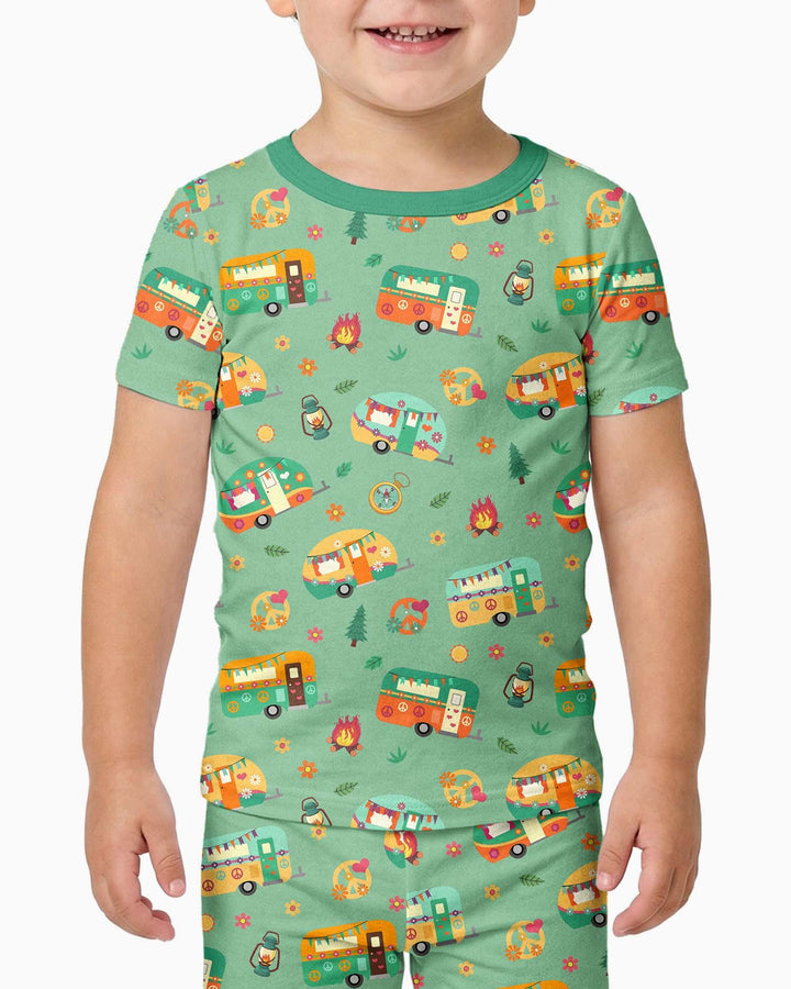 Happy Little Camper Bamboo Two Piece Short Sleeve Pajama Set