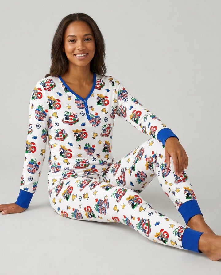 World Soccer North America 2026 Family Matching Bamboo Women Pajama Set