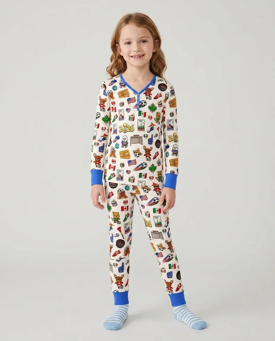 Soccer Cup 2026 Bamboo Two Piece Long Sleeve Pajama Set