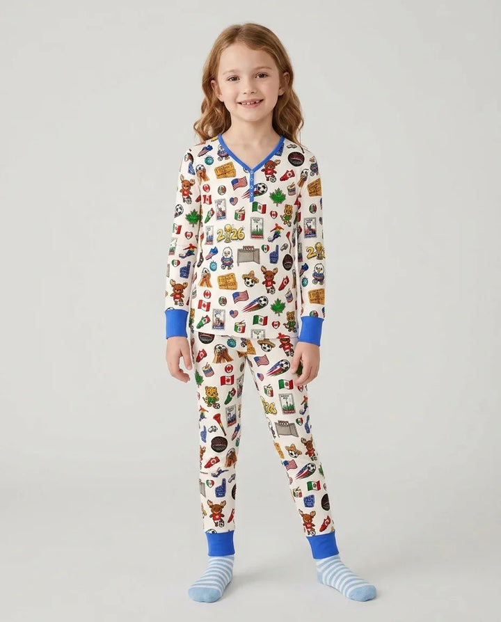 Soccer Cup 2026 Bamboo Two Piece Long Sleeve Pajama Set
