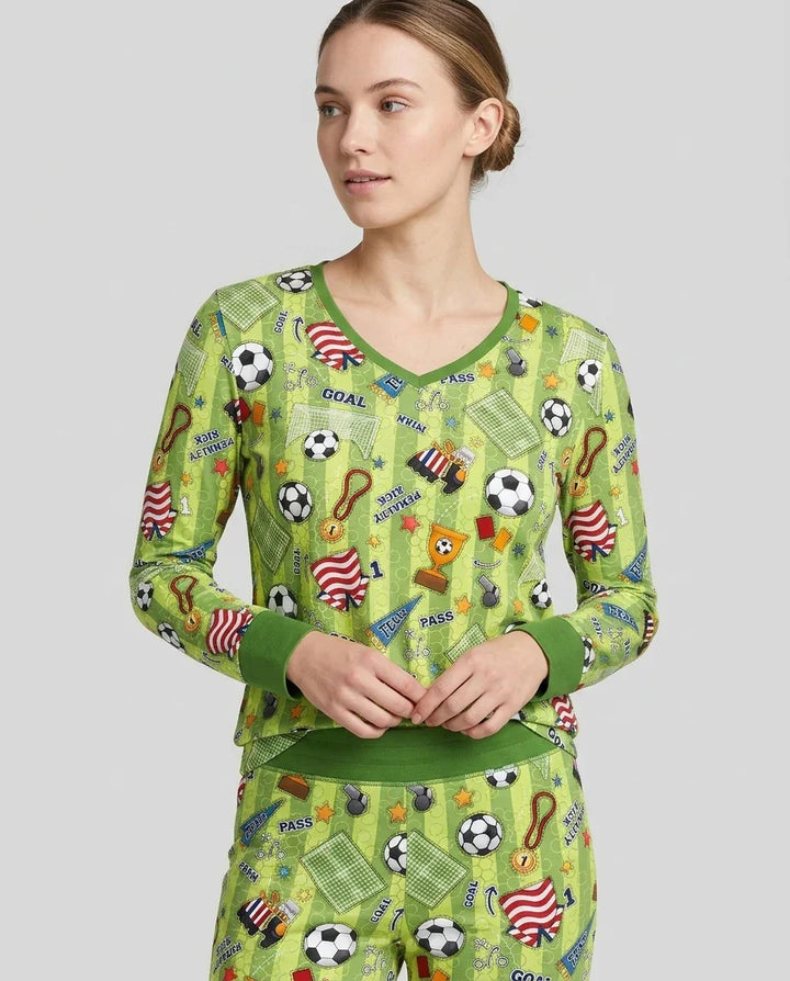 I Love Sports Soccer Bamboo Women Pajama Set