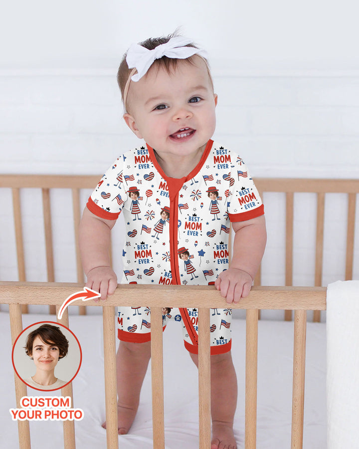 Custom Photo Best Patriotic Family Ever Bamboo Shorty Zippy