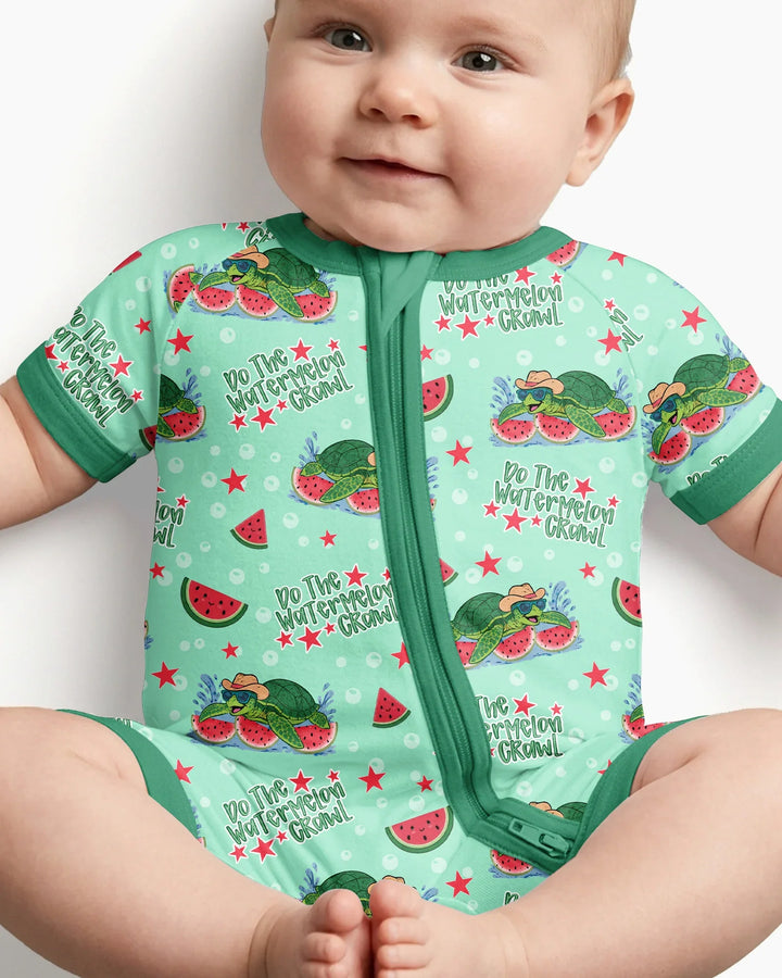 Watermelon Turtle Family Matching Bamboo Shorty Zippy