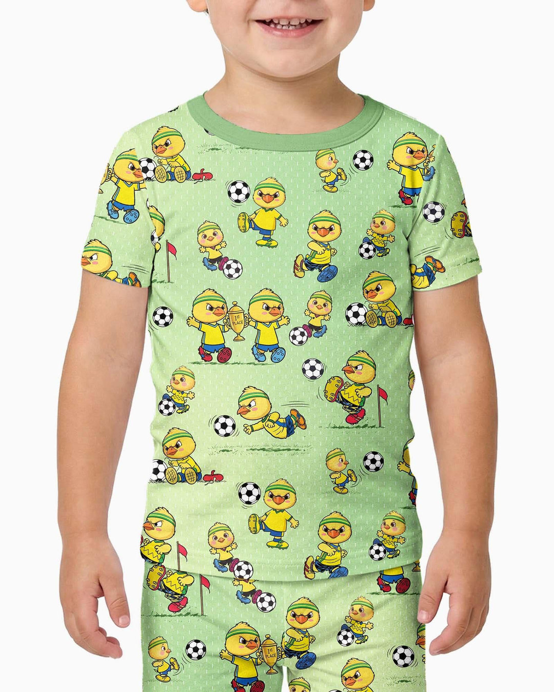 Brasil Soccer Fan Family Matching Bamboo Two Piece Short Sleeve Pajama Set