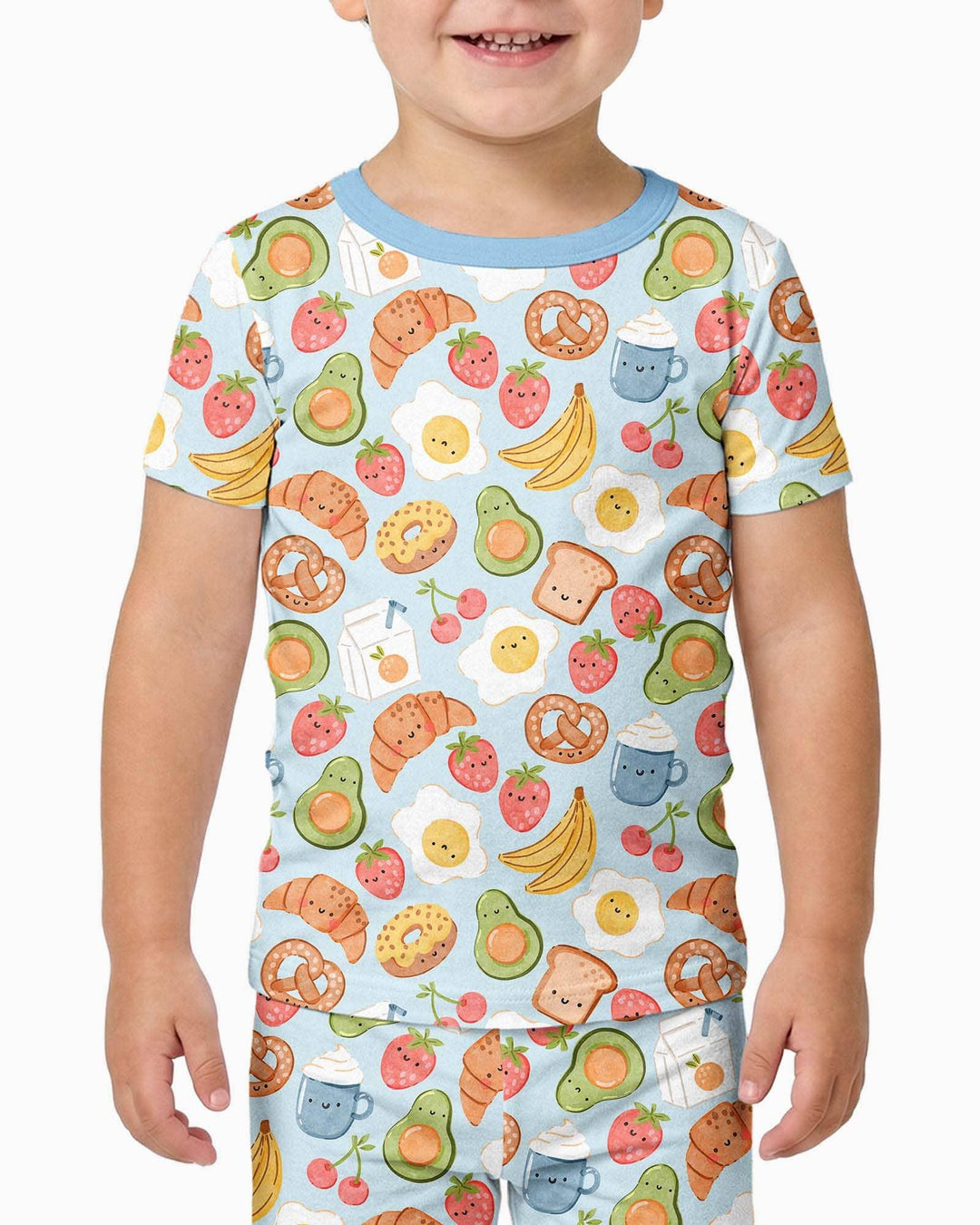 Breakfast Buddies Family Matching Bamboo Two Piece Short Sleeve Pajama Set