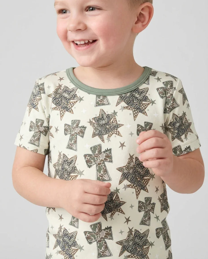 Template Bamboo Two Piece Short Sleeve Shorts Pyjamas Set