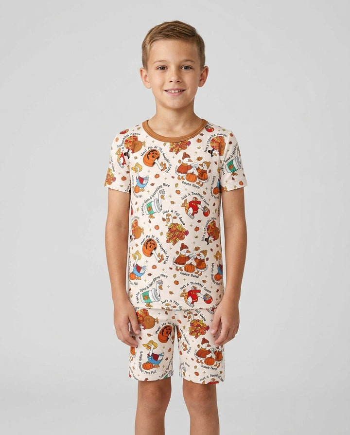 Template Bamboo Two Piece Short Sleeve Shorts Pyjamas Set