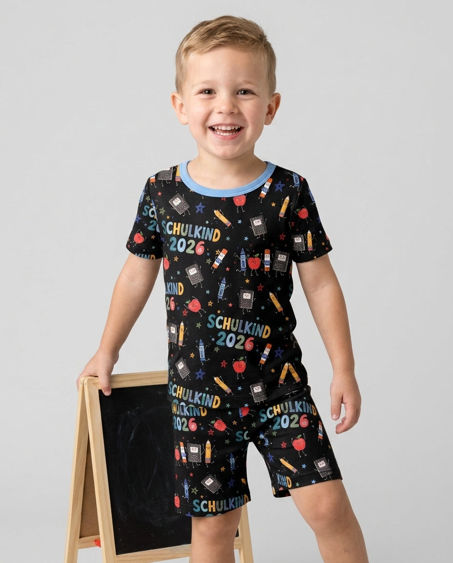 First Day Fun 2026 Bamboo Two Piece Short Sleeve Shorts Pajama Set